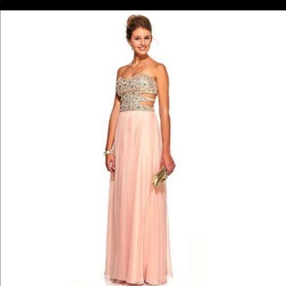 La femmeDress strapless coral strapless w/cutouts - Picture 1 of 8